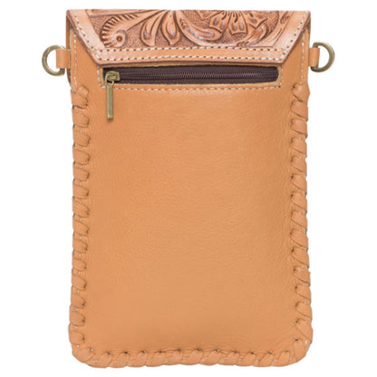 TOLE TOOLED LEATHER AND COWHIDE PHONE BAG