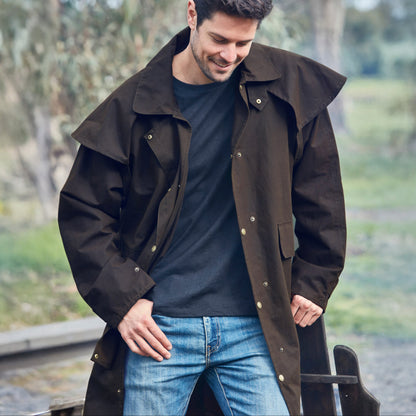 BURKE & WILLS STOCKMAN OILSKIN SHORT COAT