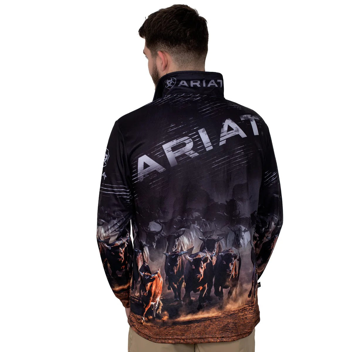 ARIAT MENS WESTERN CATTLE HERD FISHING SHIRT