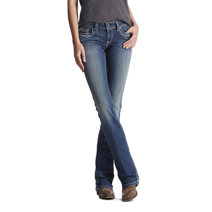 ARIAT WOMENS REAL ENTWINED MARINE BOOT CUT JEANS (SHORT LEG)-Ranges Country