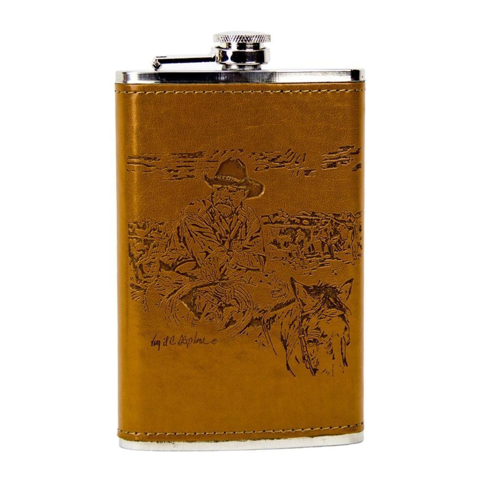 BRIGALOW LEATHER OLD SCHOOL FLASK-Ranges Country