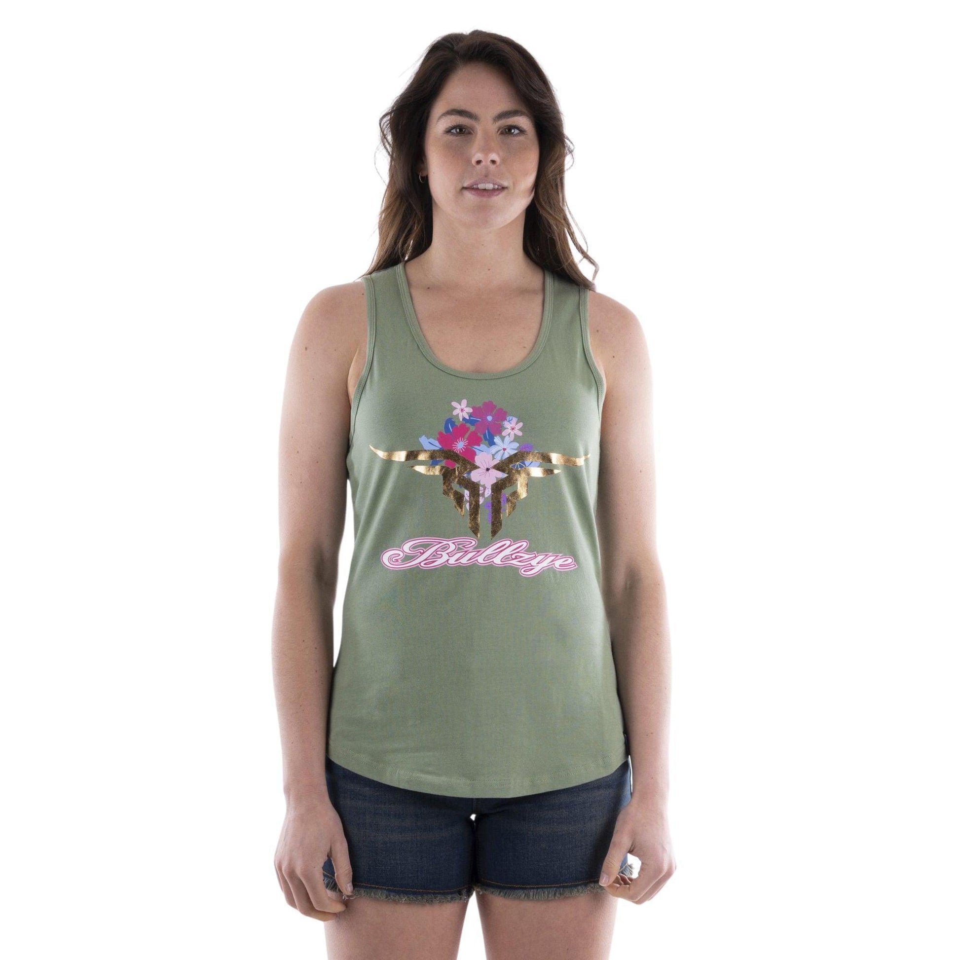 BULLZYE WOMENS BLOOM SINGLET-Ranges Country