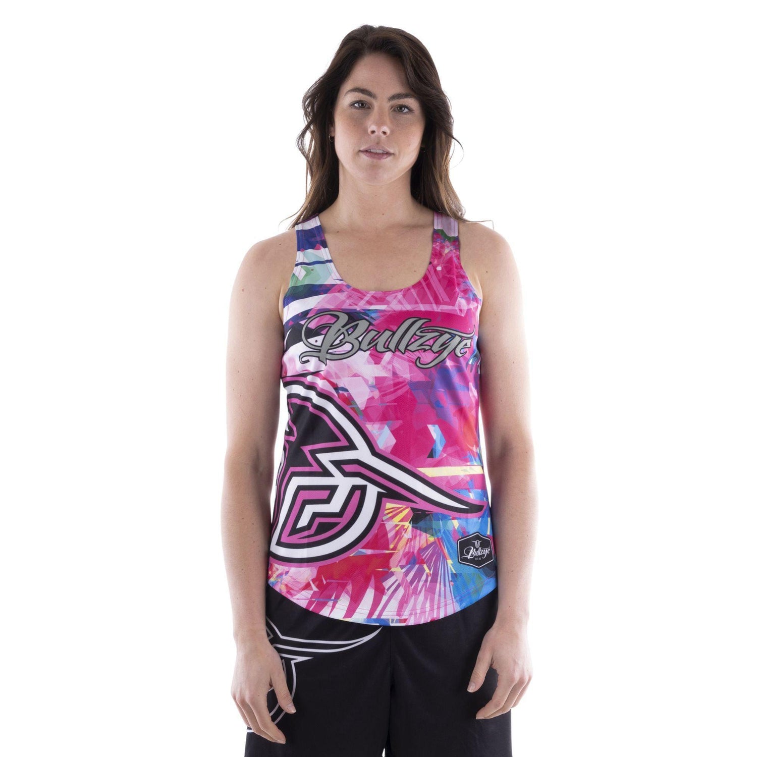 BULLZYE WOMENS DISTORTED FISHING SINGLET-Ranges Country