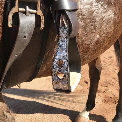 FORT WORTH ENGRAVED SILVER BARREL RACING OXBOWS
