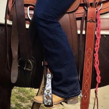 FORT WORTH ENGRAVED SILVER BARREL RACING OXBOWS