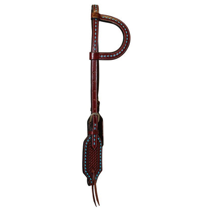 FORT WORTH TURQUOISE BASKET ONE EAR BRIDLE-Ranges Country
