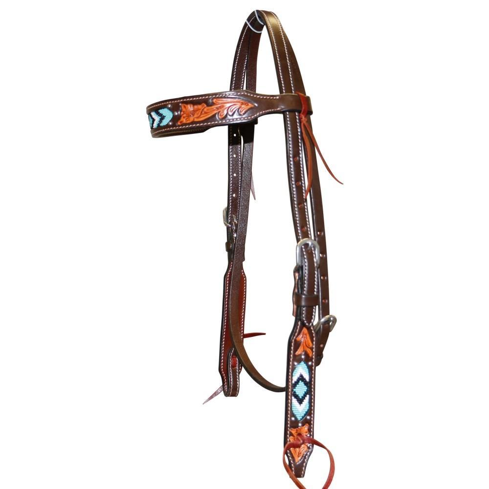 FORT WORTH TURQUOISE BEADED BRIDLE-Ranges Country