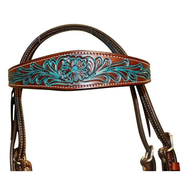 FORT WORTH TURQUOISE FLOWER BRIDLE