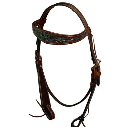 FORT WORTH TURQUOISE FLOWER BRIDLE-Ranges Country