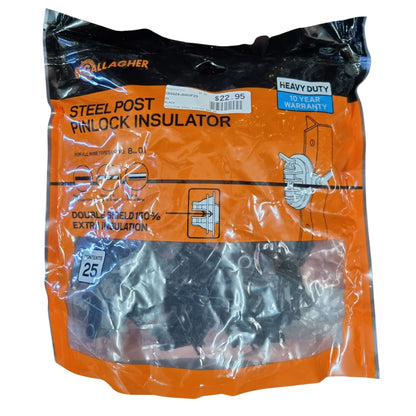 GALLAGHER STEEL POST PINLOCK INSULATOR (BAG 25)-Ranges Country
