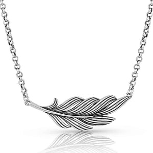 MONTANA FRAYED SINGLETON FEATHER NECKLACE-Ranges Country