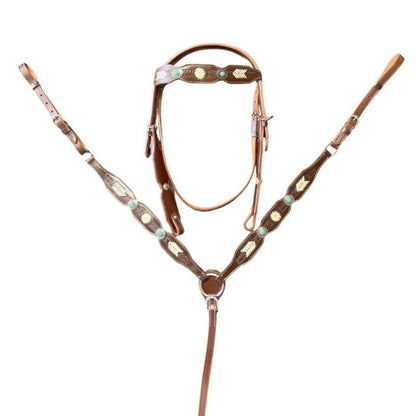 NAVAHO COMMANCHE BRIDLE & BREASTPLATE SET-Ranges Country