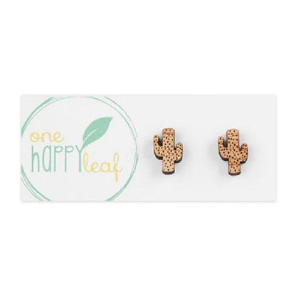 ONE HAPPY LEAF CACTUS EARRINGS-Ranges Country
