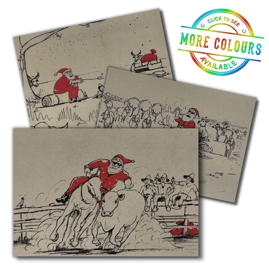 OUTBACK ANTICS CHRISTMAS CARD-Ranges Country