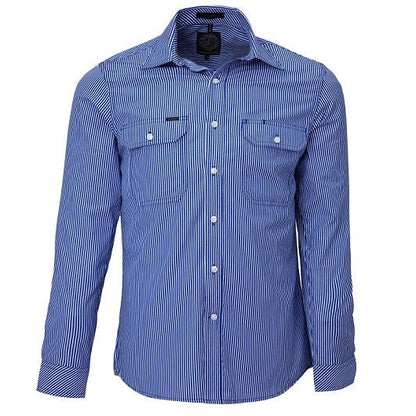 PILBARA MENS DOUBLE POCKET STRIPE SHIRT-Ranges Country