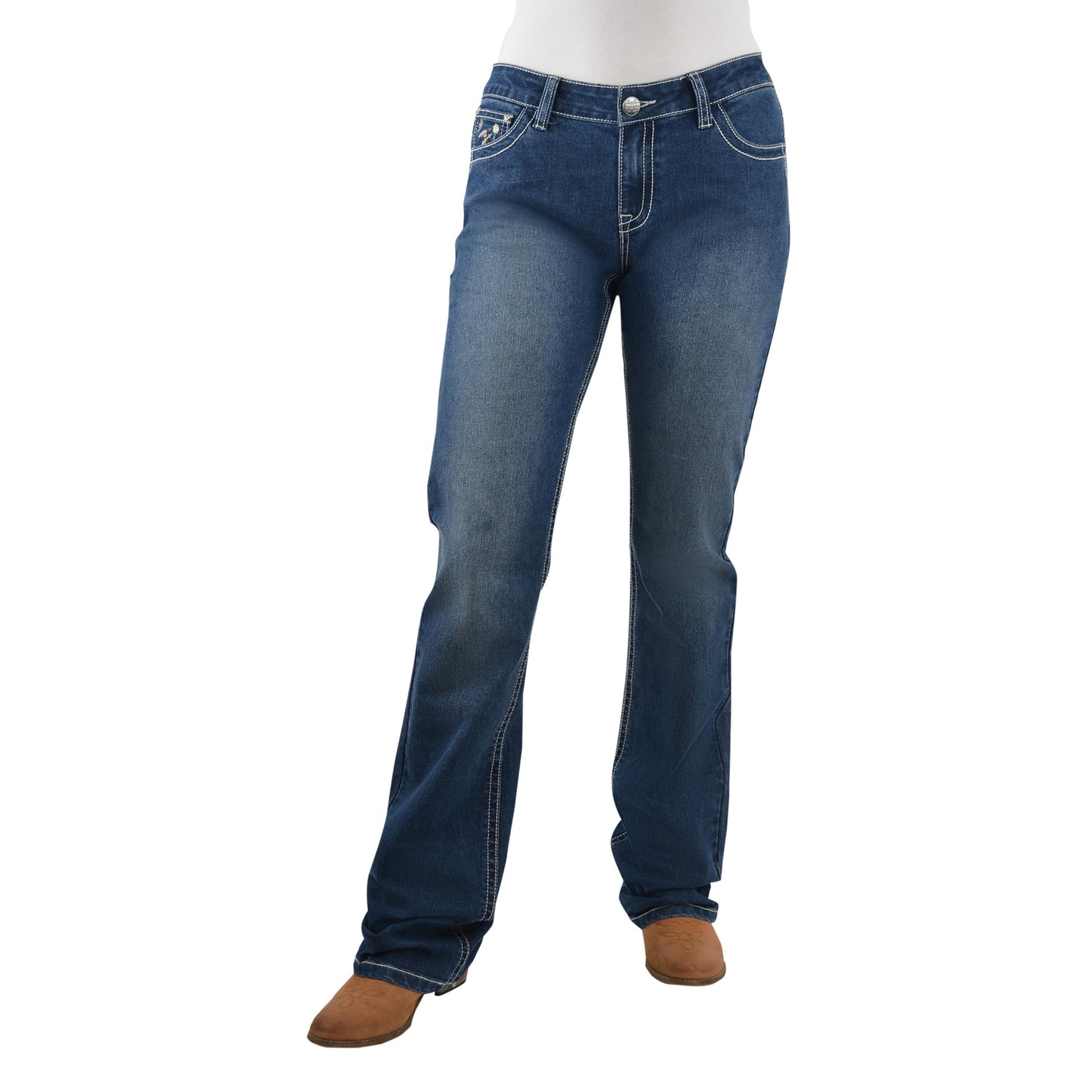 PURE WESTERN WOMENS EMMALINE RELAXED RIDER JEANS