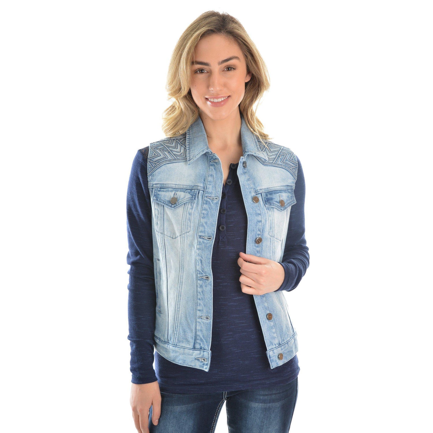 PURE WESTERN WOMENS VALERIE DENIM VEST-Ranges Country