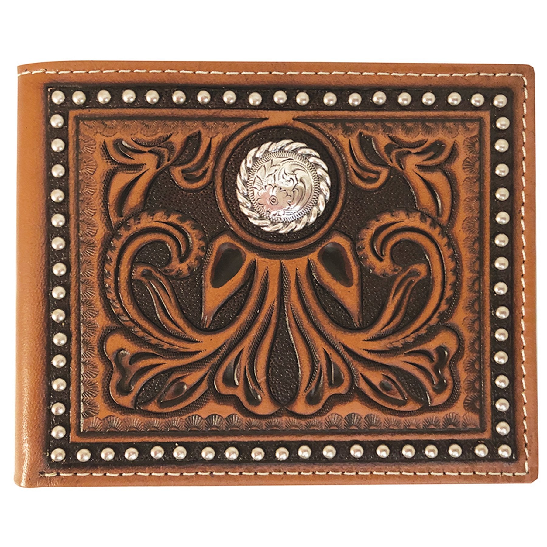ROPER BI-FOLD TOOLED LEATHER WALLET-Ranges Country