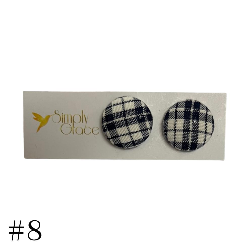 SIMPLY GRACE FABRIC STUD EARRINGS 19mm