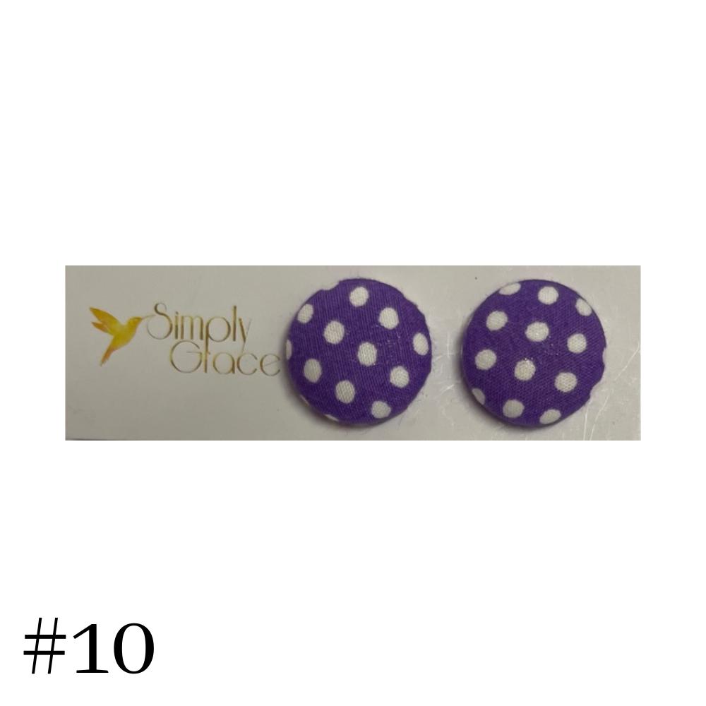 SIMPLY GRACE FABRIC STUD EARRINGS 19mm