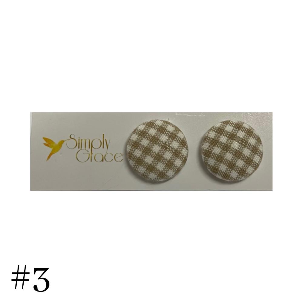 SIMPLY GRACE FABRIC STUD EARRINGS 19mm