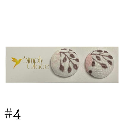 SIMPLY GRACE FABRIC STUD EARRINGS 19mm