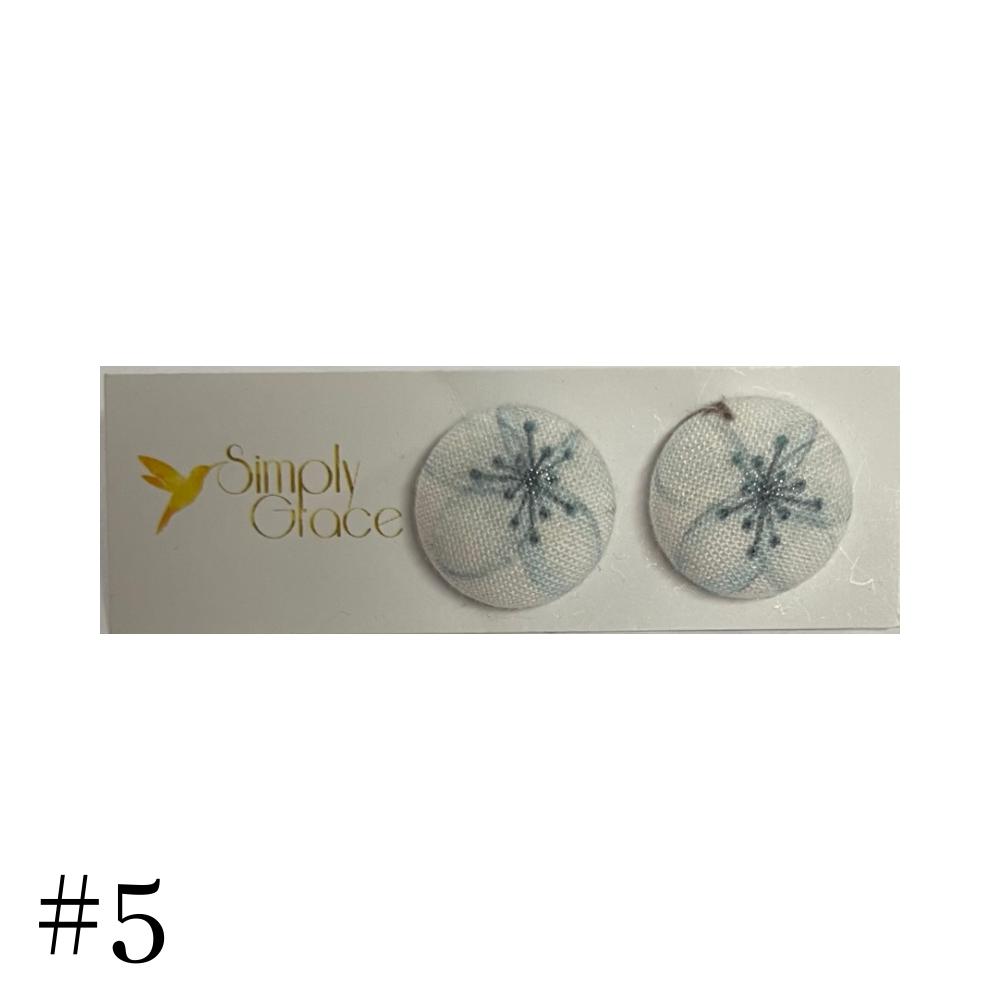 SIMPLY GRACE FABRIC STUD EARRINGS 19mm