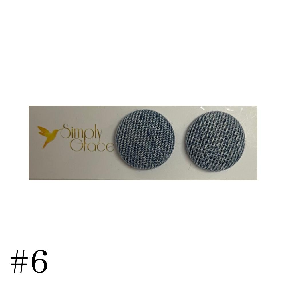 SIMPLY GRACE FABRIC STUD EARRINGS 19mm