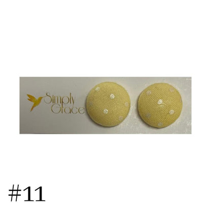 SIMPLY GRACE FABRIC STUD EARRINGS 19mm