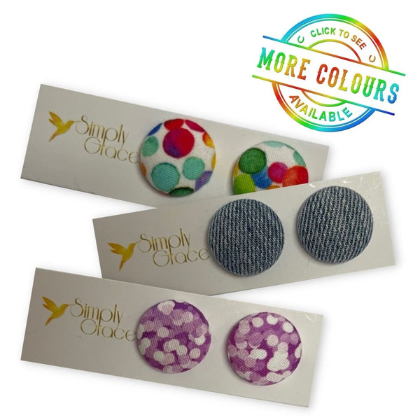 SIMPLY GRACE FABRIC STUD EARRINGS 19mm-Ranges Country
