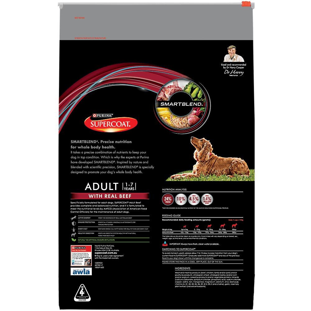 SUPERCOAT DOG ADULT BEEF 18KG